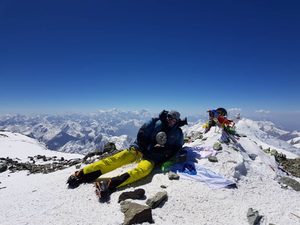 Lenin Peak 7134 meters. On the top