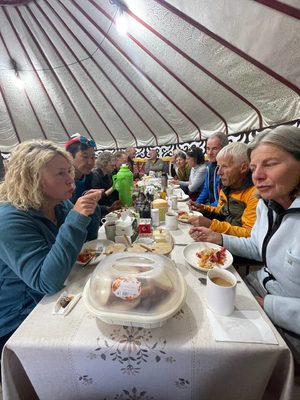 Dining yurt at the base camp