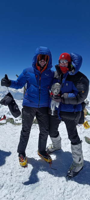 Guide Denis Urlavev and Marco at Lenin peak